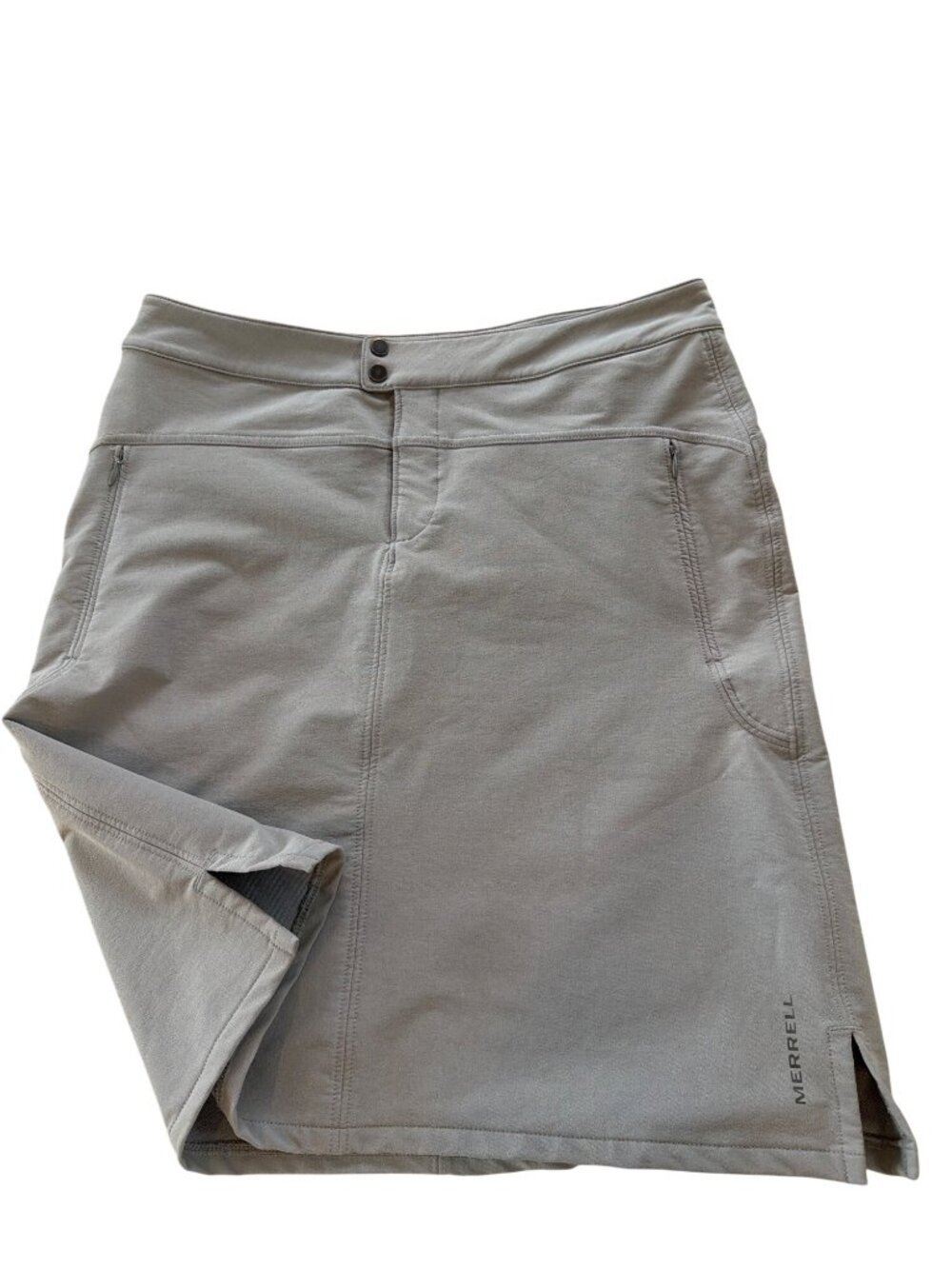 Merrell Skirt 8 Beige A Line Zipper Pockets Nylon poly stretch Quick dry Medium - Picture 3 of 10
